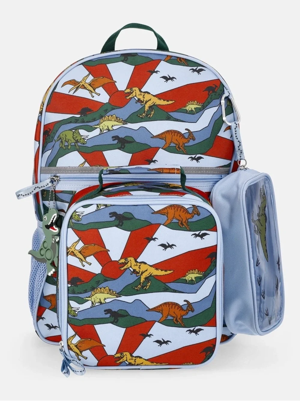 Kids Dinosaur Print Backpack - Light Blue W